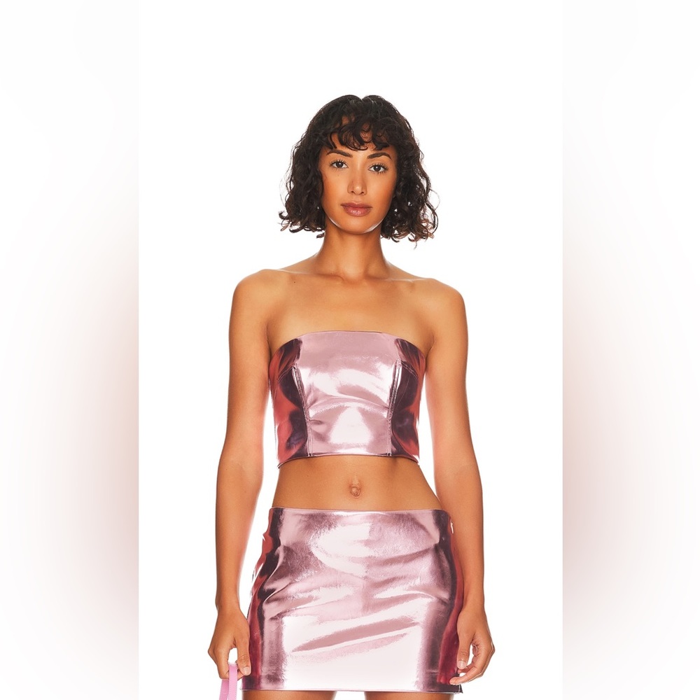 Metallic Pink Skirt and Top Set - Small